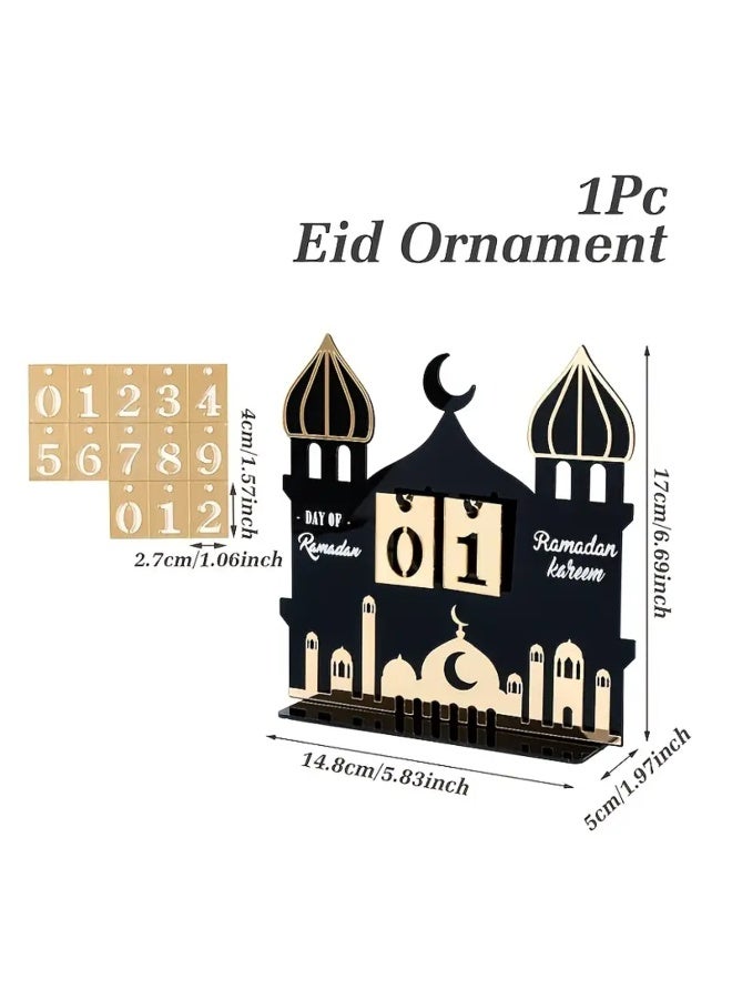 Ramadan Countdown Acrylic Table Decor – Islamic Ramadan Mubarak Desk Calendar - Image 2